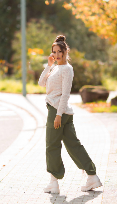 Tredy Basic comfy fit Pullover Beige